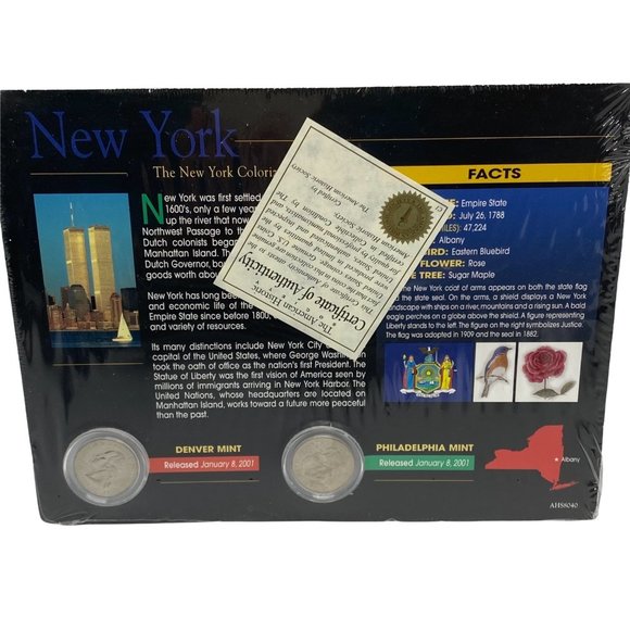 M NEW YORK (NY) Colorized State Quarter NEW Philadelphia & Denver Mint - Picture 2 of 2